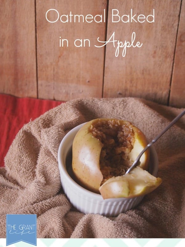 Oatmeal baked in an apple.  My favorite fall recipe!