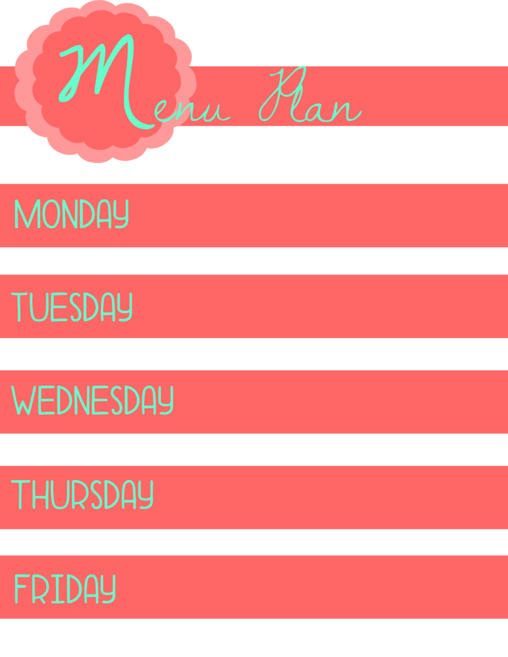 Menu Monday + Free Printable + Sponsor Call - The Grant Life