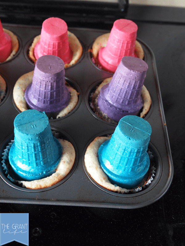 Making ice cream cone cupcakes