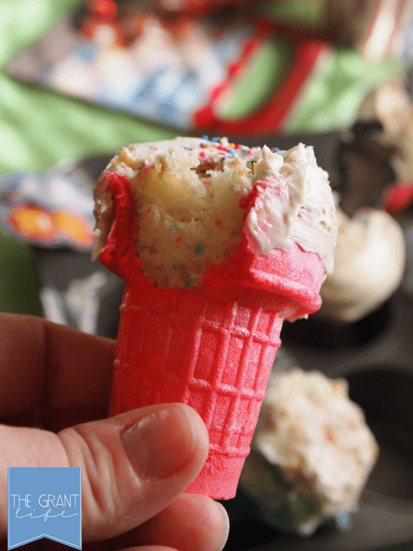 ice cream cone cupcake inside