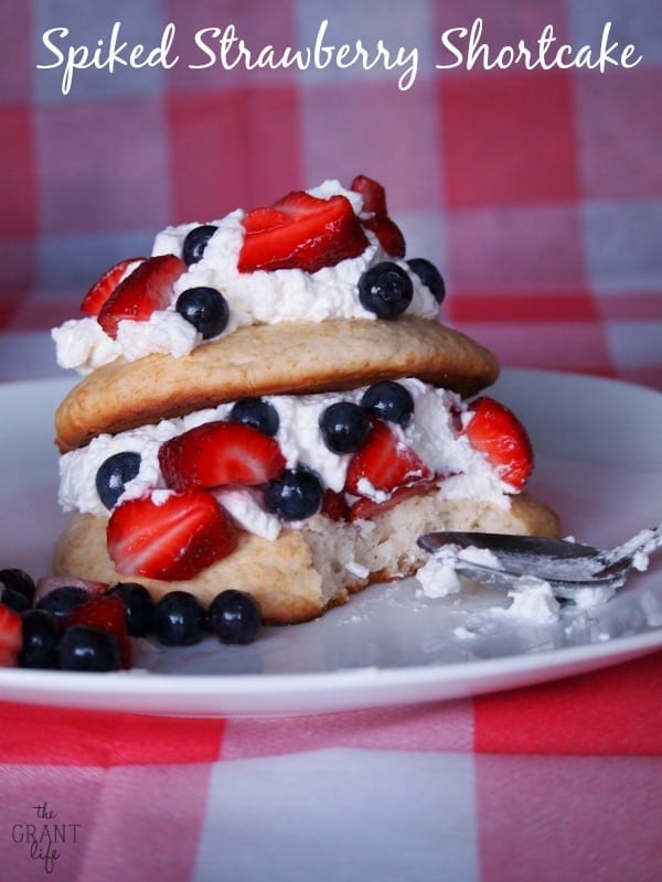 Spiked Strawberry Shortcake.  Adults only on this easy shortcake recipe!