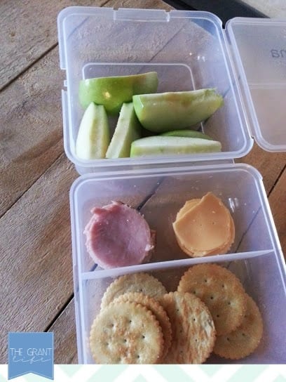 100 Days of Real Food - My kindergartner took her PlanetBox lunch box again  today. It works pretty well for this homemade pizza lunchable combo,  which includes: Plain whole-wheat pizza crusts, tomato