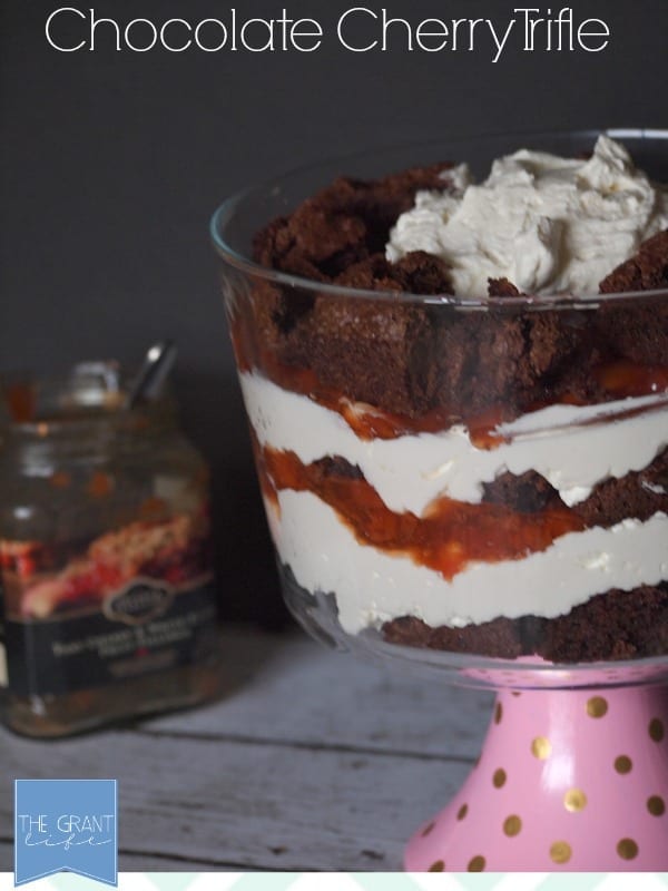Chocolate Cherry Trifle with homemade whipped cream