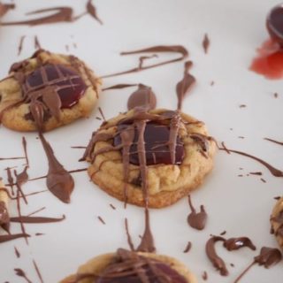 Strawberry Chocolate Chip Thumbprint Cookies