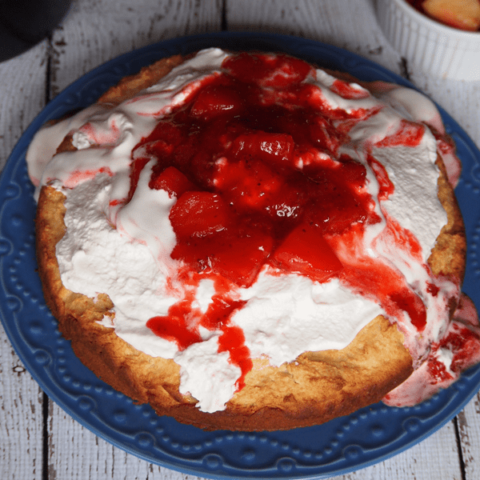 Ricotta Cake with Strawberry Pineapple Compote