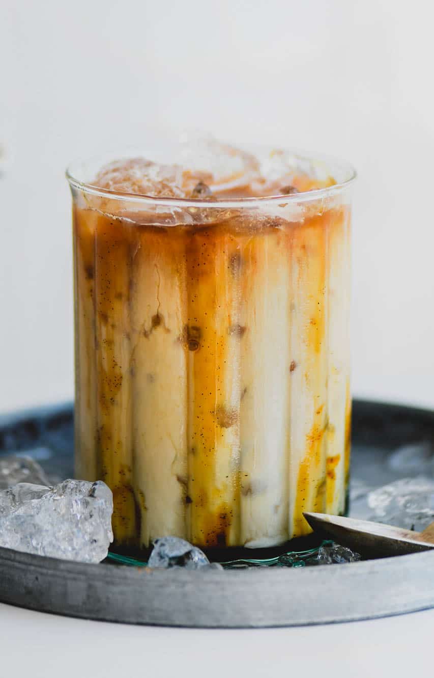 How to Make an Iced Caramel Macchiato with Cold Foam - Plank and Pillow