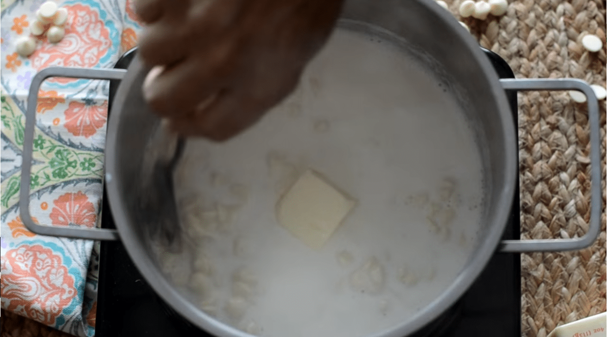 boiling white chocolate