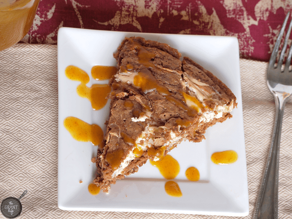 easy pumpkin cheesecake skillet brownie