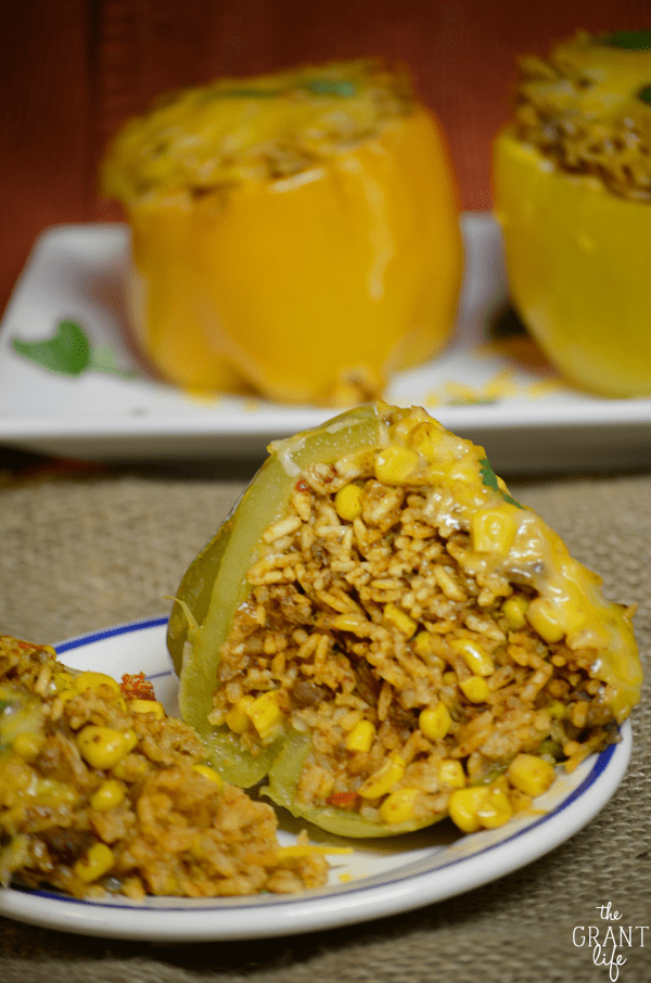 Southwest crock pot stuffed peppers