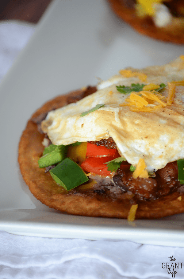 Easy and delicious loaded breakfast tostadas!