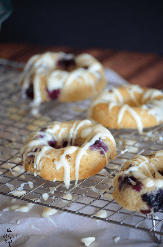 Blueberry donuts with lemon frosting!