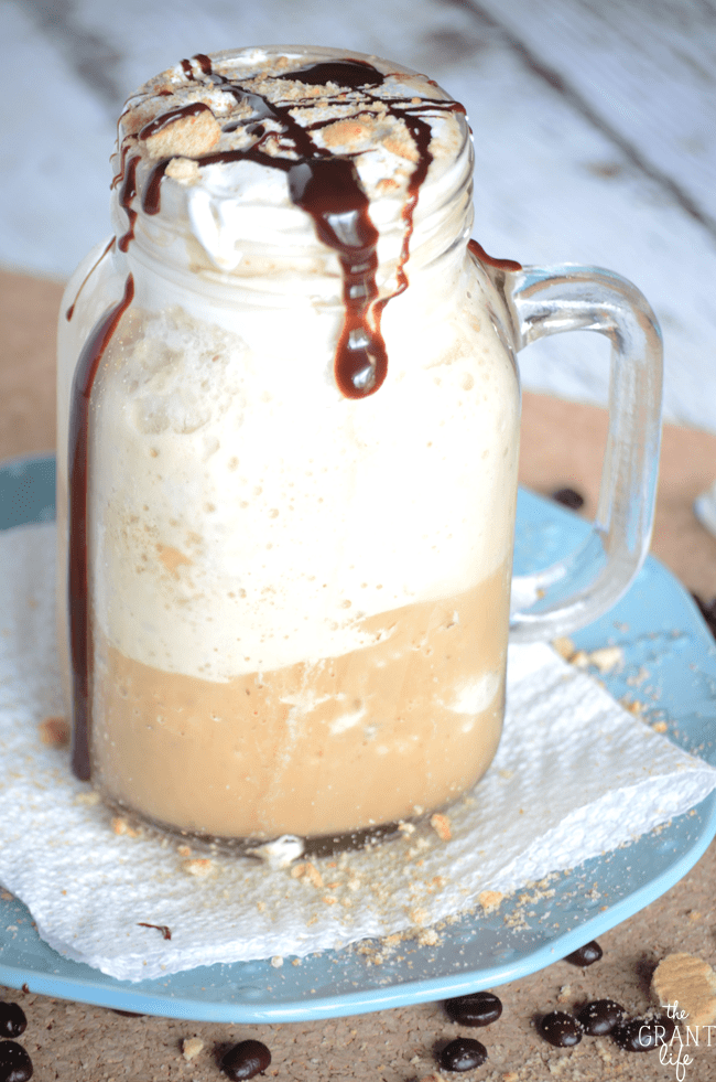 Smores frappucino! Make one at home instead of heading to the coffee house!