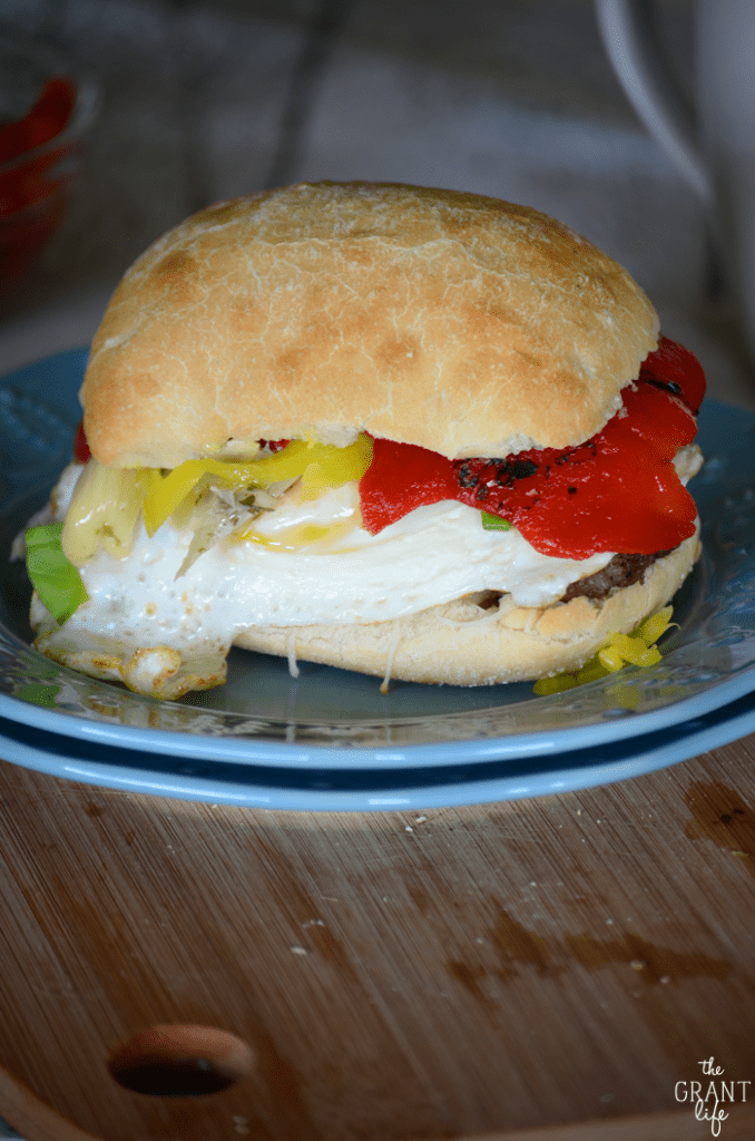Delicious Italian breakfast sandwich