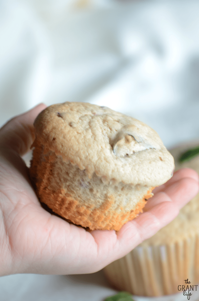 Easy blackberry mint muffins