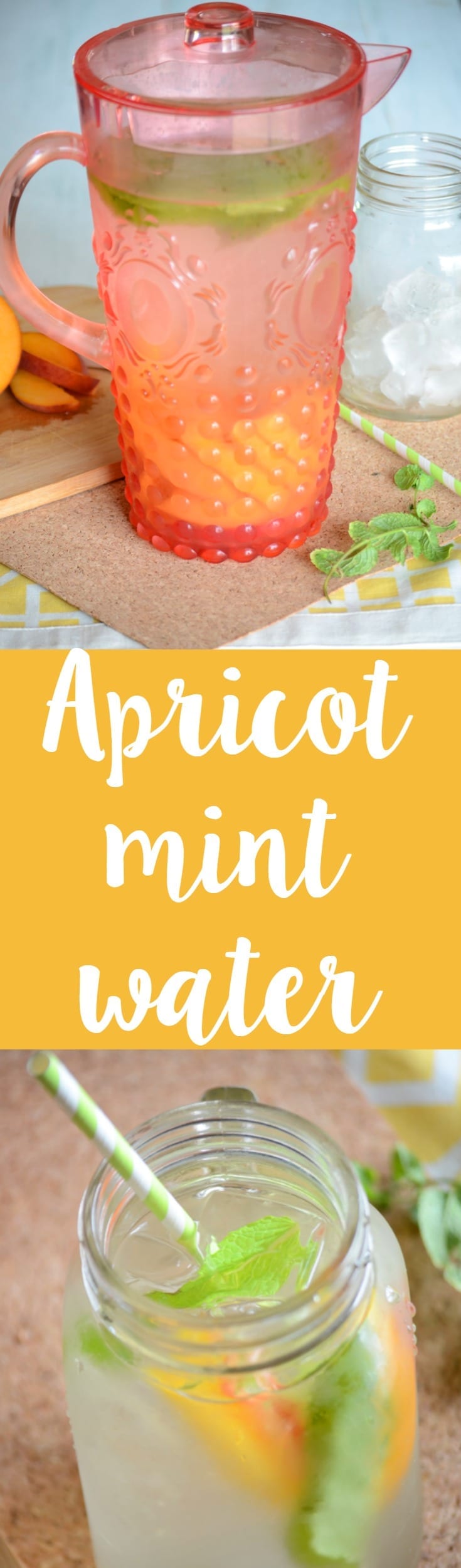 Apricot mint infused water
