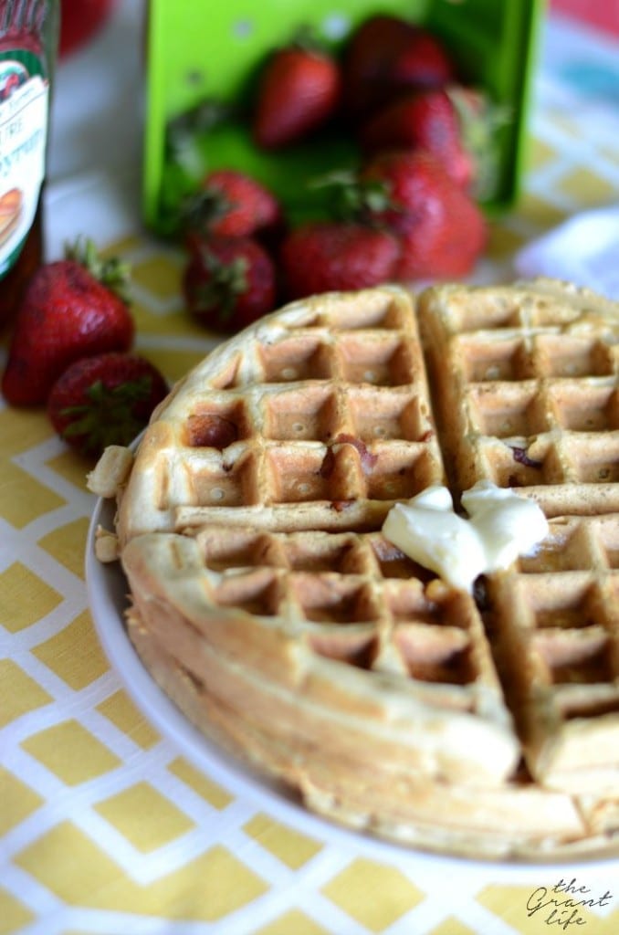 Delicious maple bacon waffles