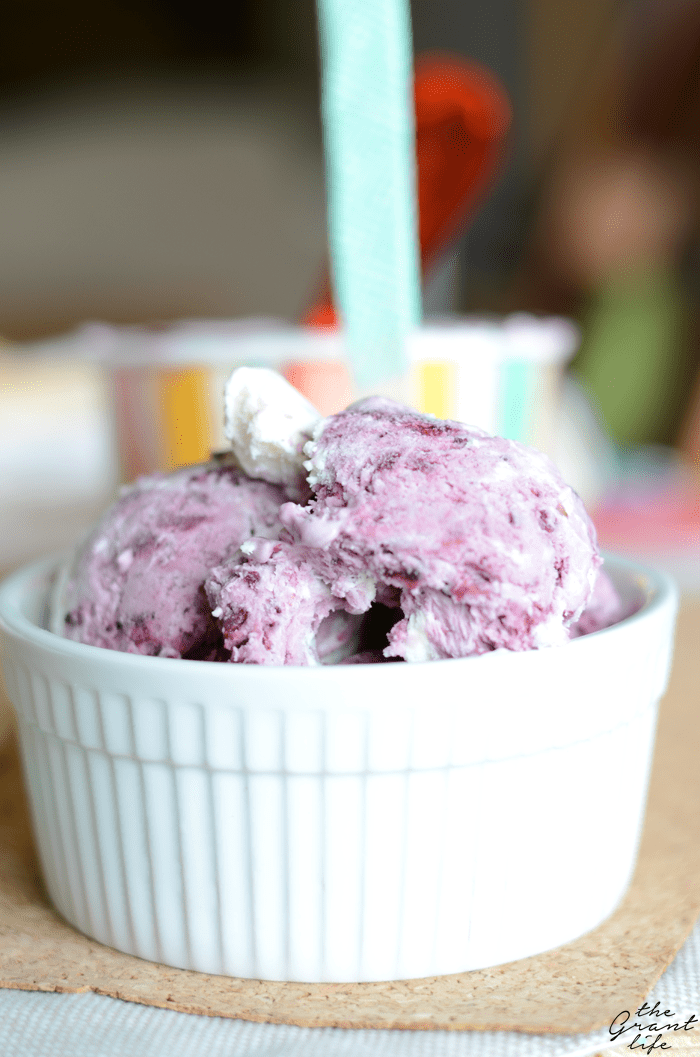 Homemade blackberry ice cream