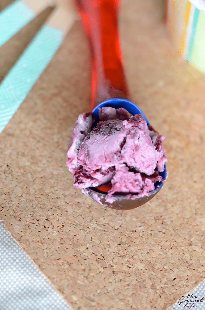 Homemade blackberry ice cream made with only 3 ingredients