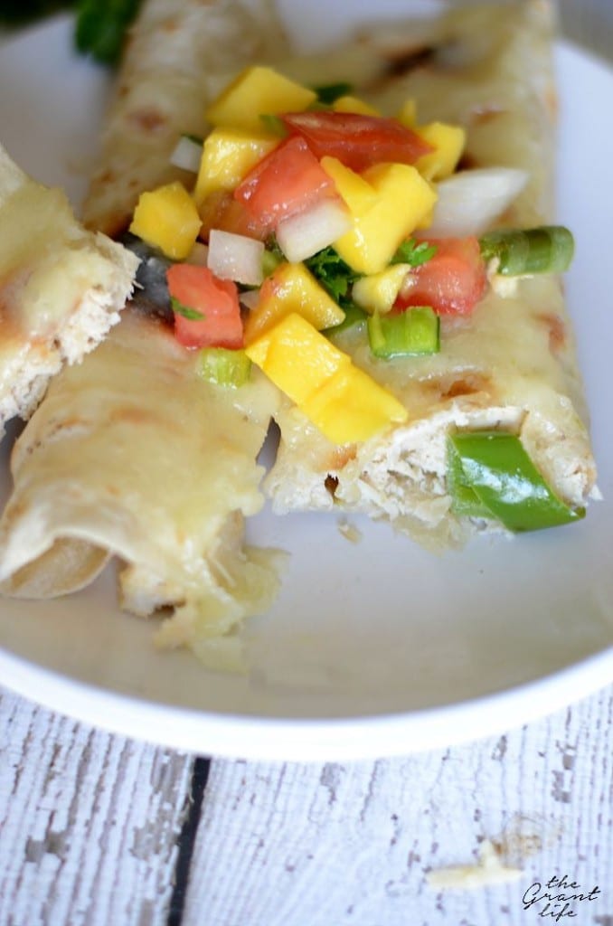 Homemade creamy hatch chili chicken enchiladas are perfect for dinner