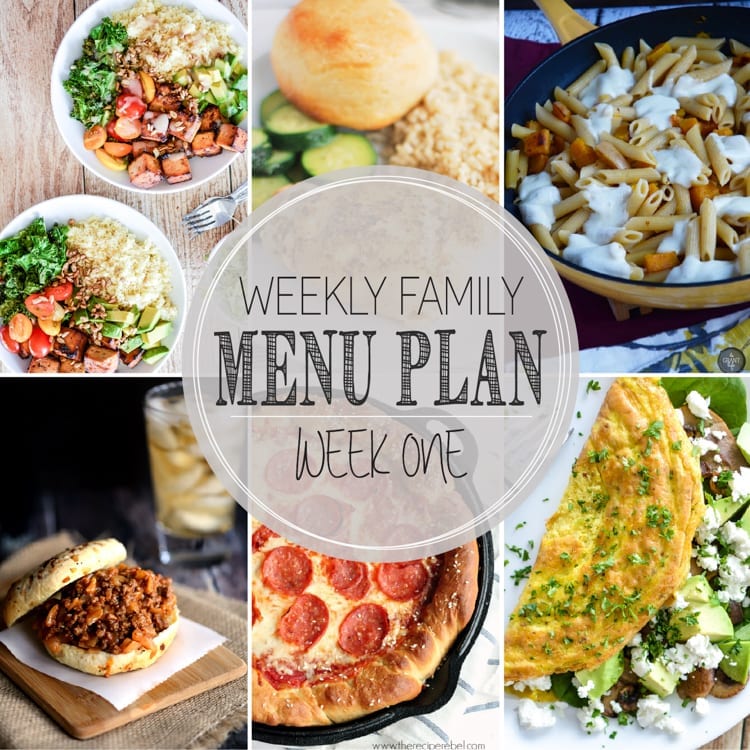Weekly Family Menu Plan - mom makes dinner