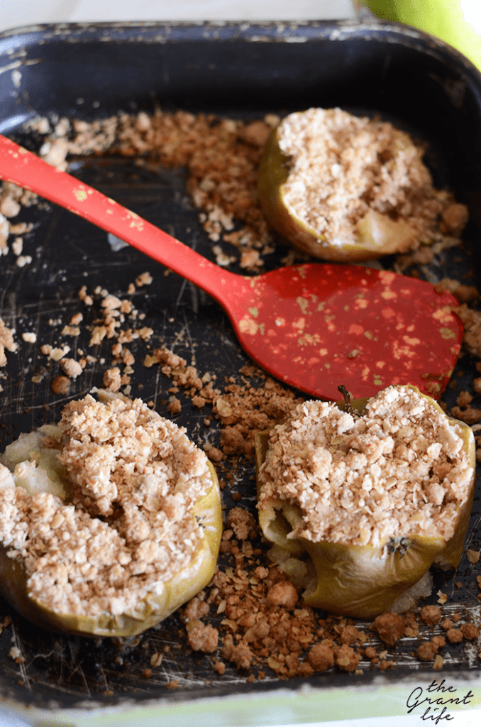 Individual apple crisps baked right in the apple!