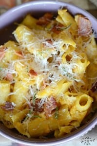 Butternut squash and bacon pasta