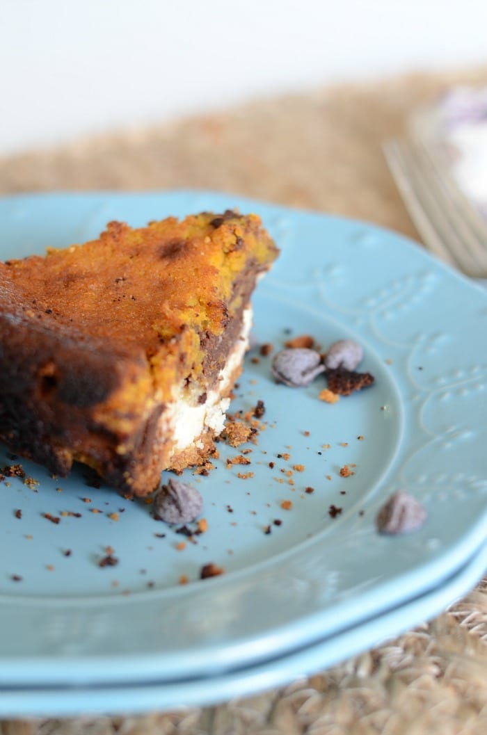 Delicious chocolate cheesecake pumpkin pie recipe