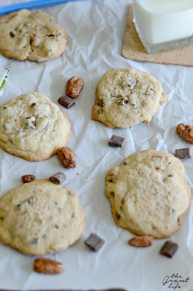 Pecan praline chocolate chunk cookies