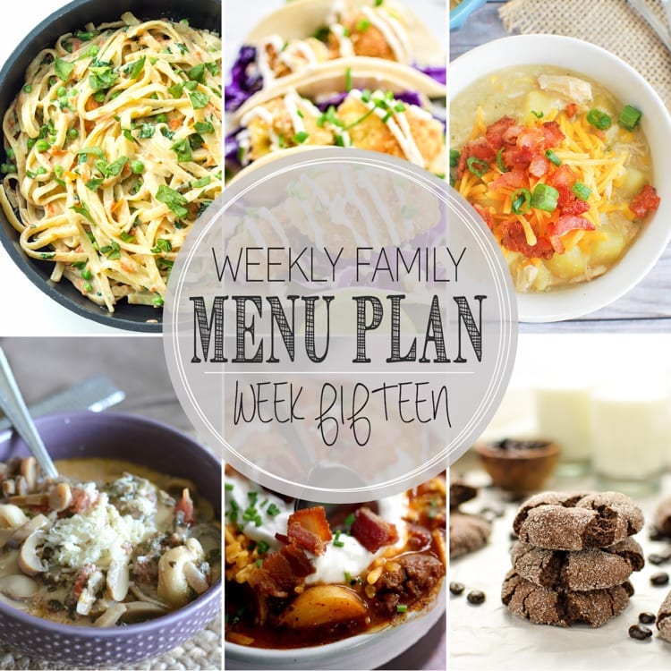 Weekly Family Menu Plan 15 - mom makes dinner