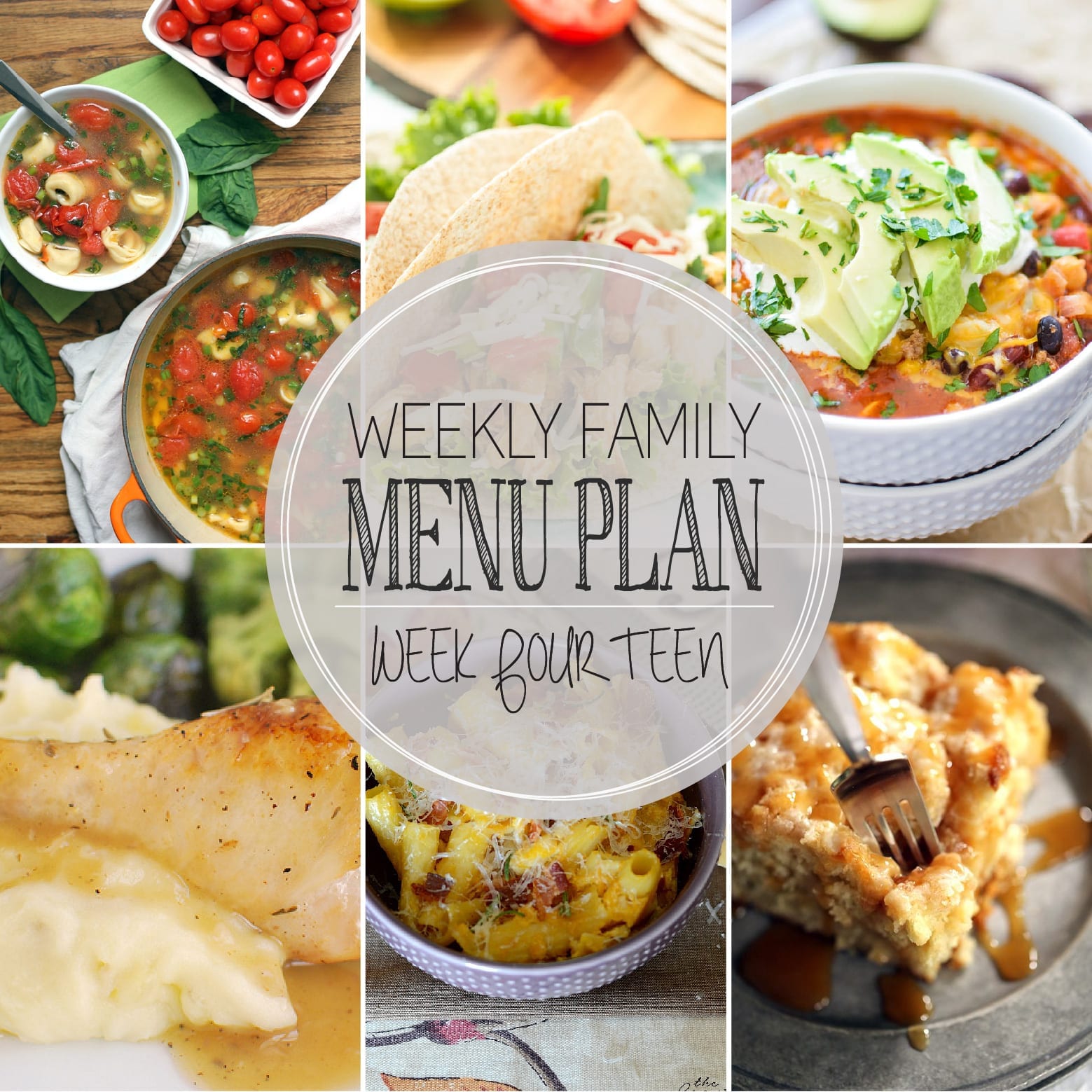 Weekly Family Menu Plan 14 - mom makes dinner