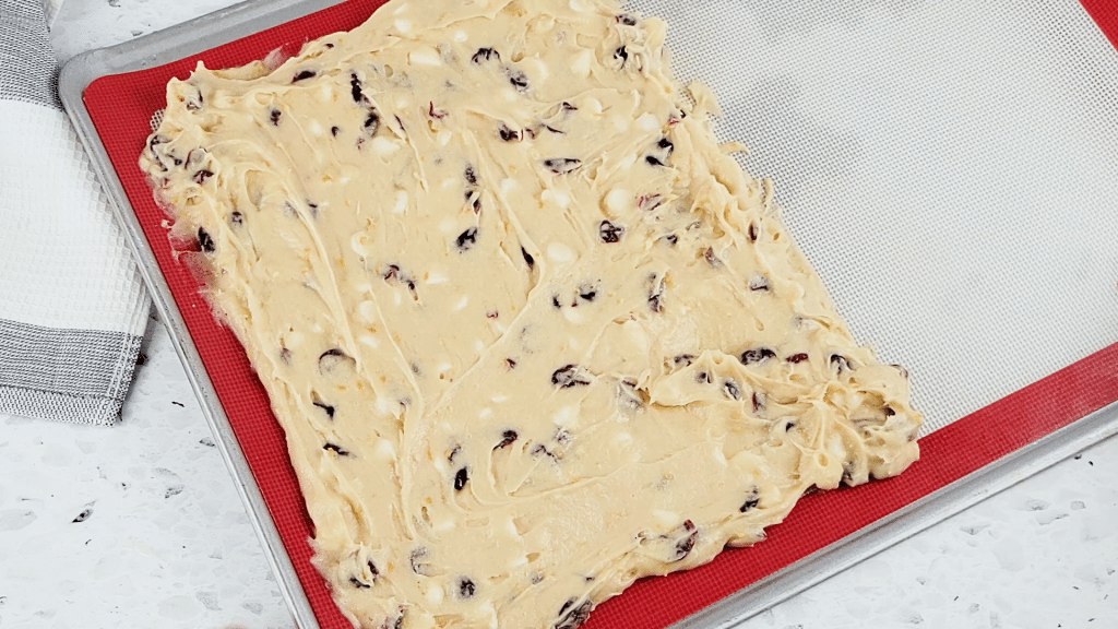 spread the cranberry bliss bar batter