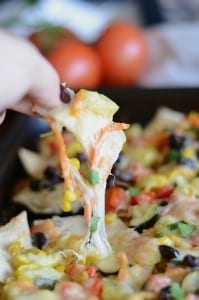 Easy roasted veggie nachos