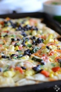 Roasted vegetable nachos - loaded full of delicious veggies and cheese!