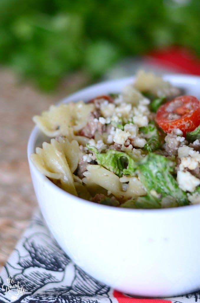 Homemade taco pasta salad!  A perfect summer treat