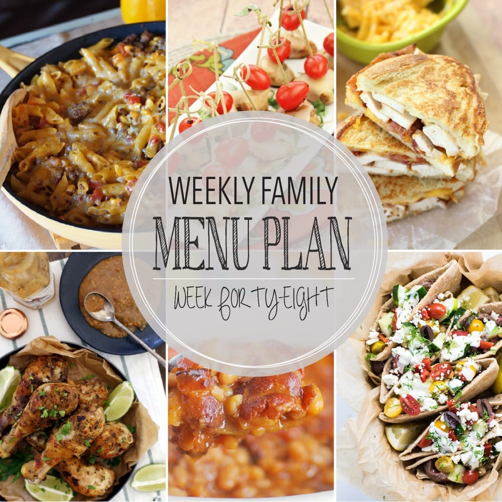 Weekly Family Menu Plan 48 - Mom Makes Dinner