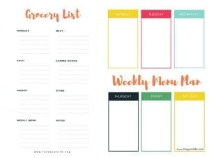 Grocery list + menu planner - mom makes dinner