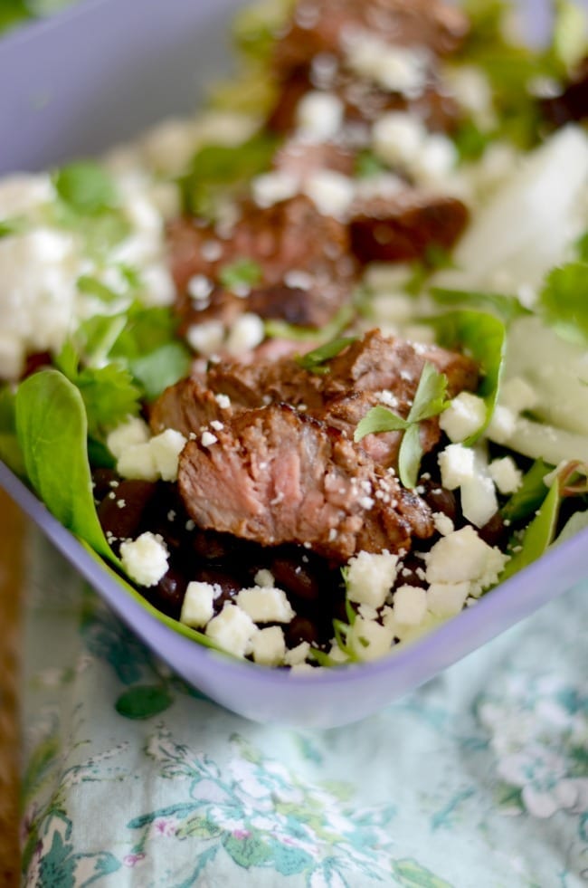 Steak taco salad - mom makes dinner