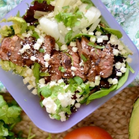 Steak taco salad