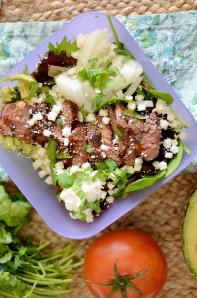 Steak taco salad - mom makes dinner