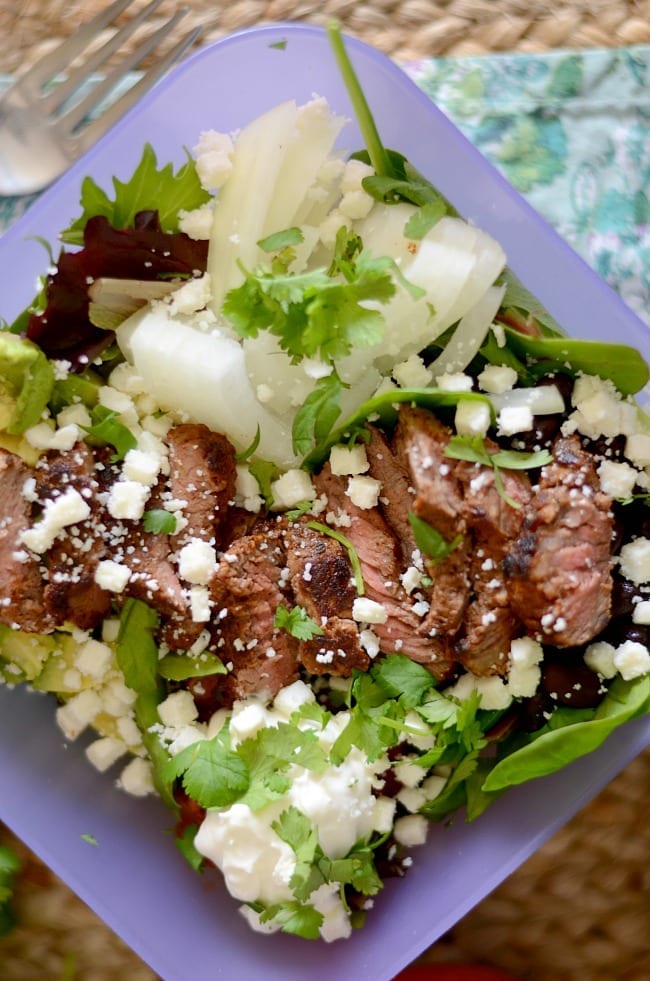 Steak taco salad - mom makes dinner