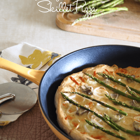 Asparagus and Leek Skillet Pizza