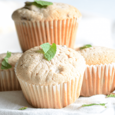 Blackberry Mint Pound Cake Muffins