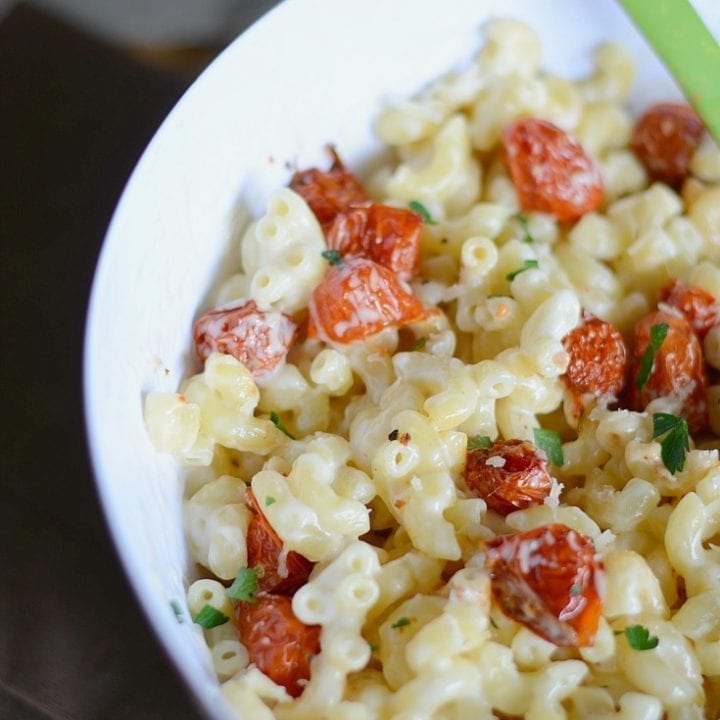 Roasted tomato Alfredo pasta