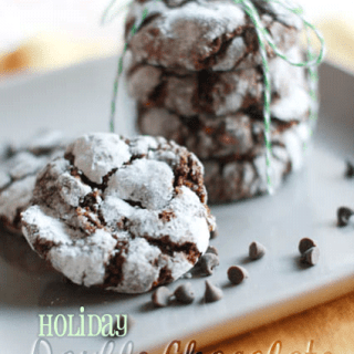 Double Chocolate Mint Crinkle Cookies