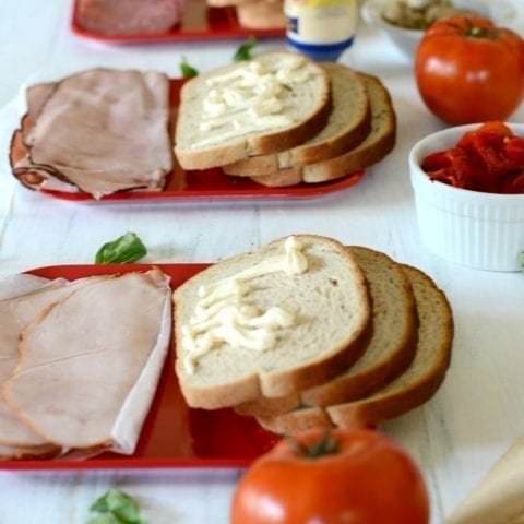 Antipasta salad sandwich