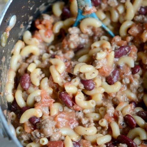 One pot chili mac and cheese