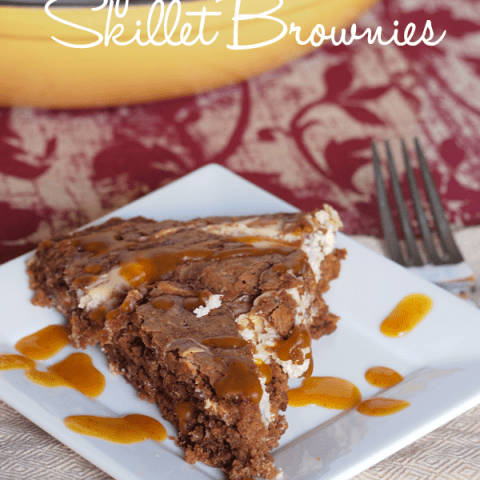 Pumpkin Cheesecake Skillet Brownies