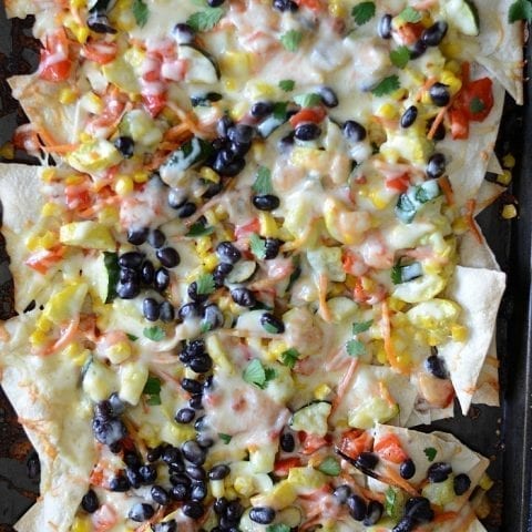 Roasted vegetable nachos