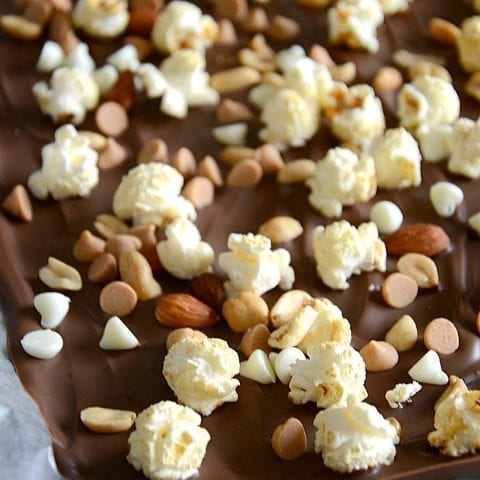 Sweet and salty popcorn bark