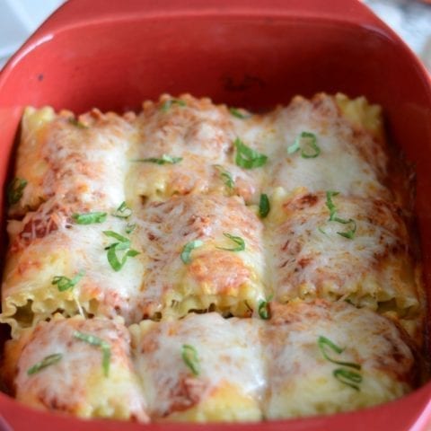 Veggie stuffed lasagna roll-ups